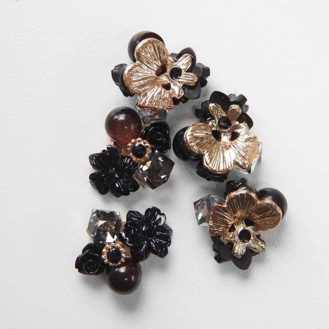 Black flower embellishments for dress