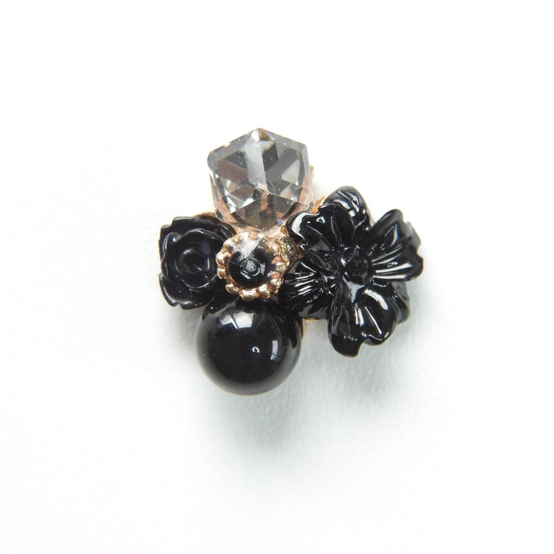 Black flower embellishments for dress