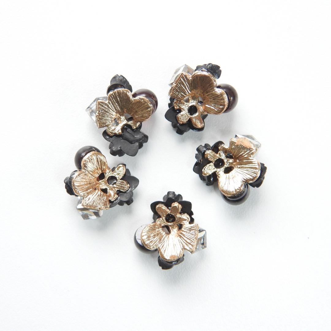 Black flower embellishments for dress