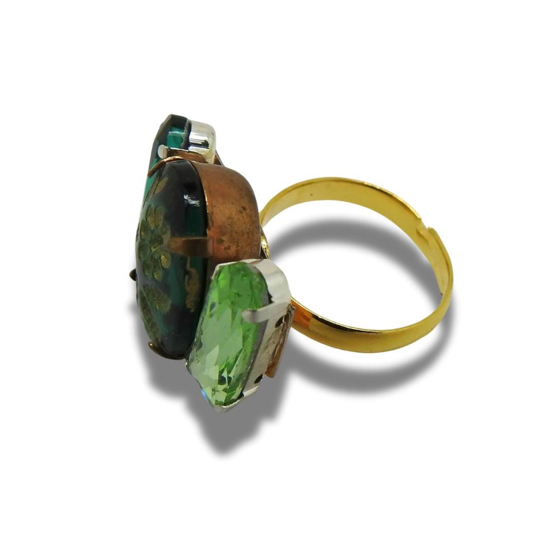 Forest green ring for women