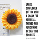 Large sunflower button with a shank for your fall-themed sewing or crafting projects - Yellow embellishment to sew on bags or hats - 40 mm