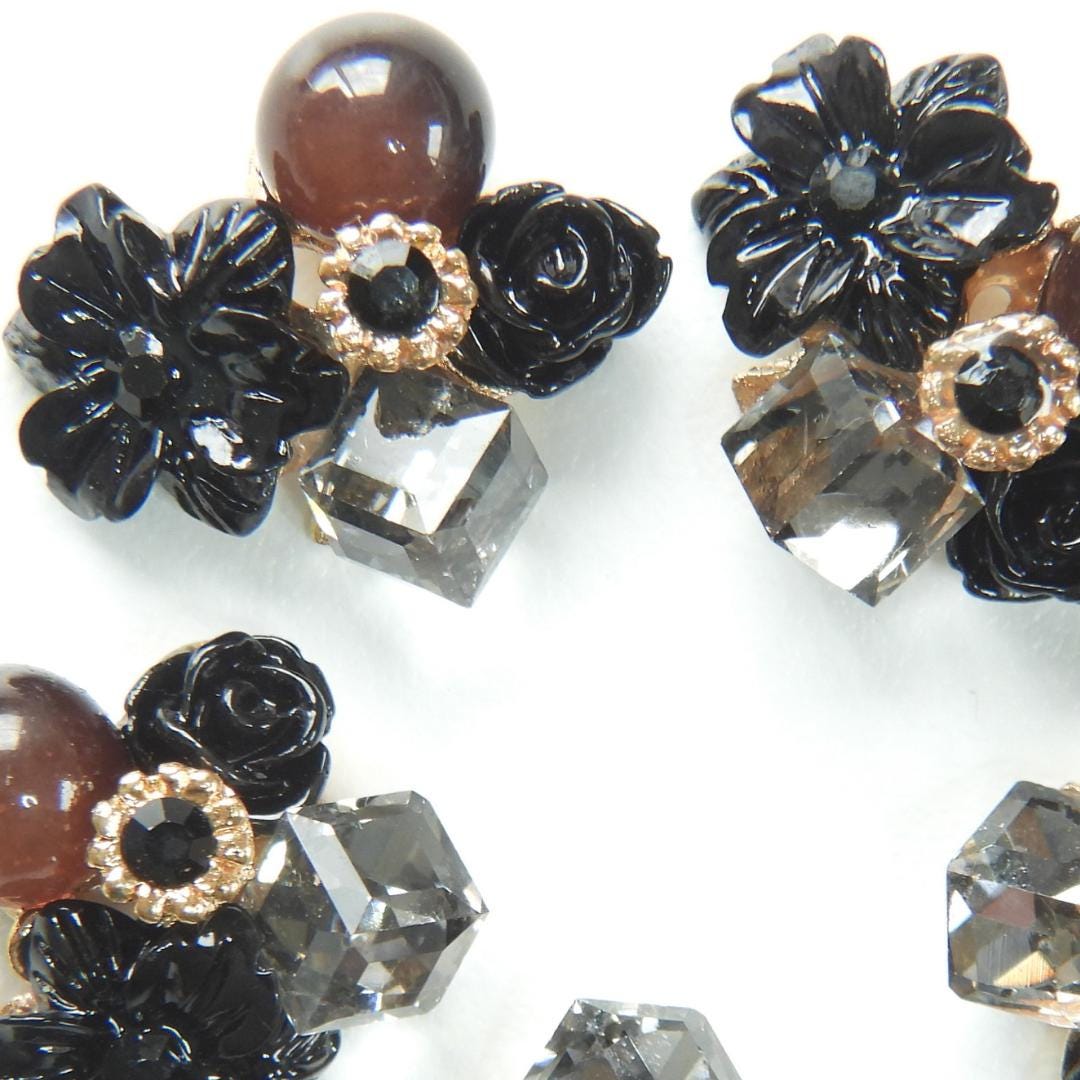 Black flower embellishments for dress