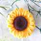 Large sunflower button with a shank for your fall-themed sewing or crafting projects - Yellow embellishment to sew on bags or hats - 40 mm