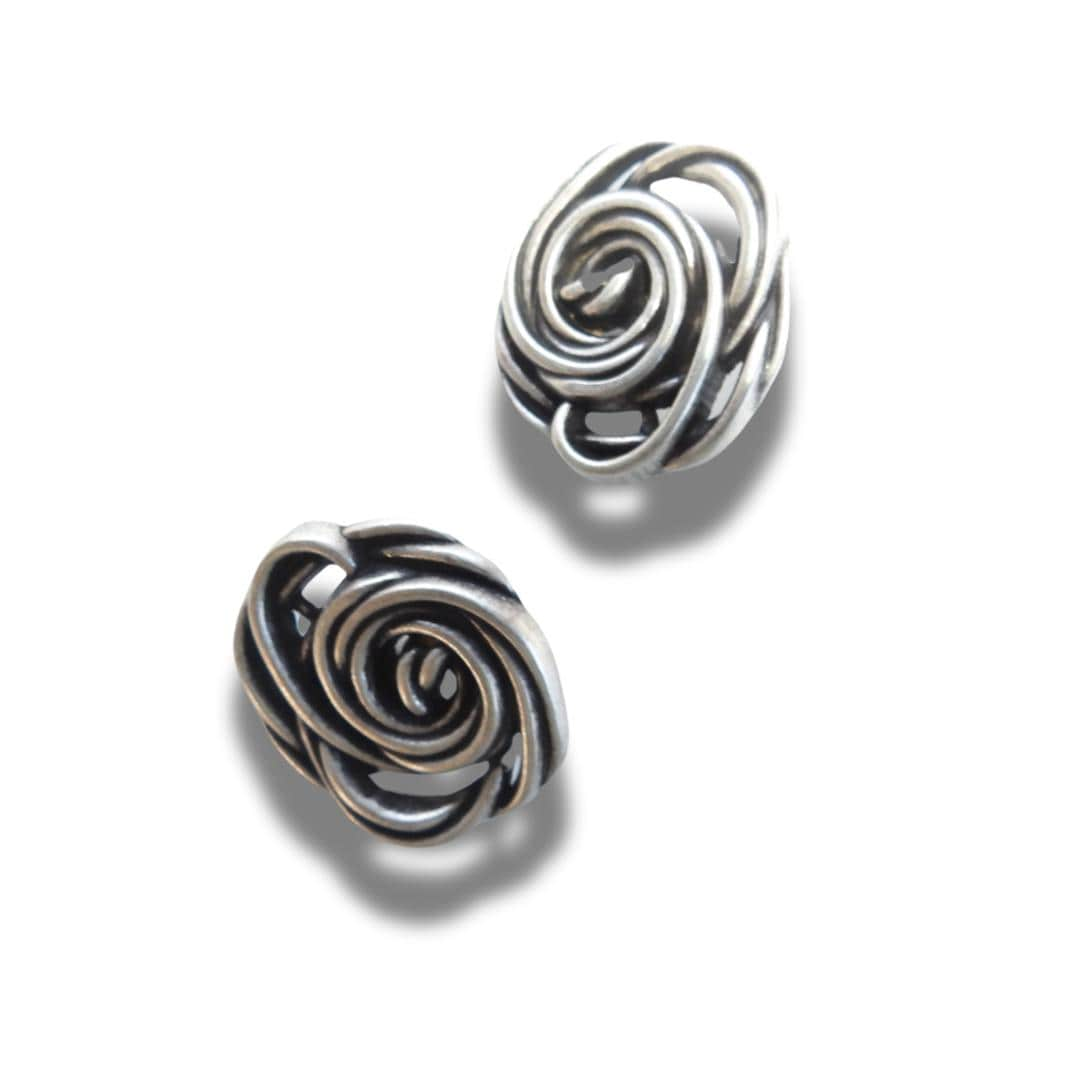 Silver-Colored Flower-Shaped Buttons - 30mm, set of 2, textured, with a shank. Ideal for coats, blazers, and jewelry. For men or women