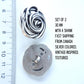 Silver-Colored Flower-Shaped Buttons - 30mm, set of 2, textured, with a shank. Ideal for coats, blazers, and jewelry. For men or women