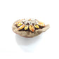 Vintage Statement Brooch – Lightweight Handmade Pin with Brown Rhinestones