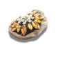 Vintage Statement Brooch – Lightweight Handmade Pin with Brown Rhinestones