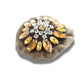 Vintage Statement Brooch – Lightweight Handmade Pin with Brown Rhinestones
