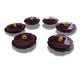 Funky 1970s-inspired flower buttons made of durable nylon. Set of 6 with burgundy petals, mustard yellow center. For sewing or crafts, 20 mm