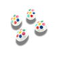 Set of 4 vintage 1980s buttons with colorful dots. Lightweight, fun, and perfect for sewing, upcycling, jewelry or decorating projects.