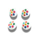Set of 4 vintage 1980s buttons with colorful dots. Lightweight, fun, and perfect for sewing, upcycling, jewelry or decorating projects.