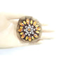 Vintage Statement Brooch – Lightweight Handmade Pin with Brown Rhinestones