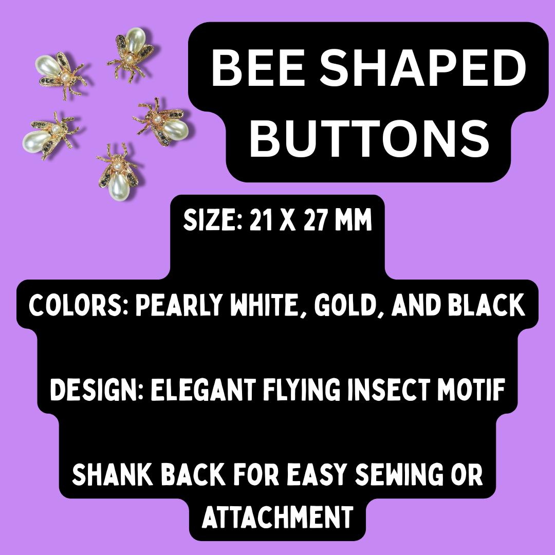 Set of 5 Pearl Bee Buttons