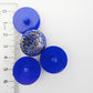 Decorative blue Shank Back Buttons Set of 5 | Made in Italy, 20mm fancy and Floral, for Sewing Jackets, Coats, Dresses, DIY Crafts