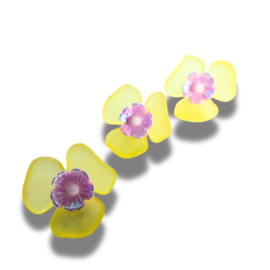 Flower Shaped Buttons – Set of 3, with a shank back - Perfect for Clothing, Jewelry Making and More - Gifts for someone who likes sewing