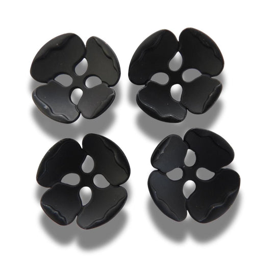Metal flower-shaped buttons! Matte black, solid metal, made in Italy – perfect for jackets, coats, bags, and stylish DIY projects