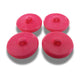 Hot pink vintage flower pattern buttons for decorating! Bold, retro flair for sewing, crafting, jewelry, and upcycling fun - 25 mm, set of 4