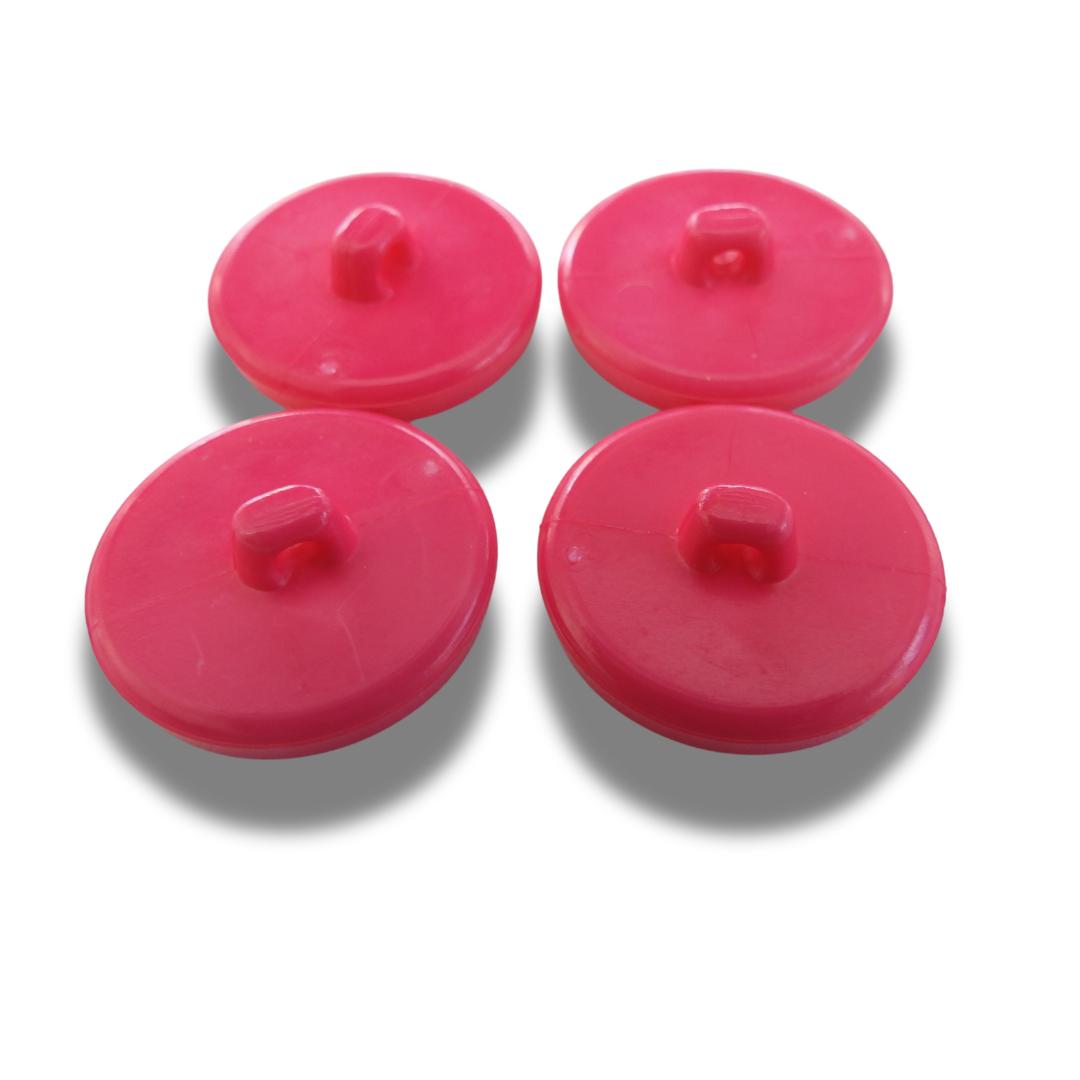 Hot pink vintage flower pattern buttons for decorating! Bold, retro flair for sewing, crafting, jewelry, and upcycling fun - 25 mm, set of 4