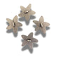 Set of 4 starfish-shaped 20mm metal buttons with a textured finish and shank back - For clothes
