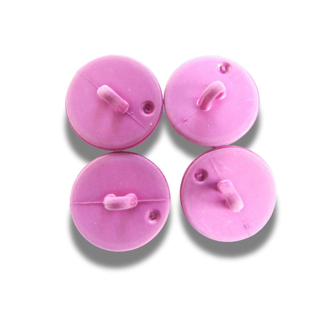 Set of 4 Vintage Inspired Purple Floral Buttons – 18mm Resin Shank Buttons for Decorating, Sewing, Embellishing Jewelry or Clothes