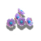 Tiny Flower Shaped Buttons with Pink Purple Petals and Czech Glass, Metal Shank, Set of 5, 10 mm – For Jewelry Making or Fashion Accessories