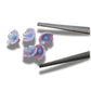 Tiny Flower Shaped Buttons with Pink Purple Petals and Czech Glass, Metal Shank, Set of 5, 10 mm – For Jewelry Making or Fashion Accessories