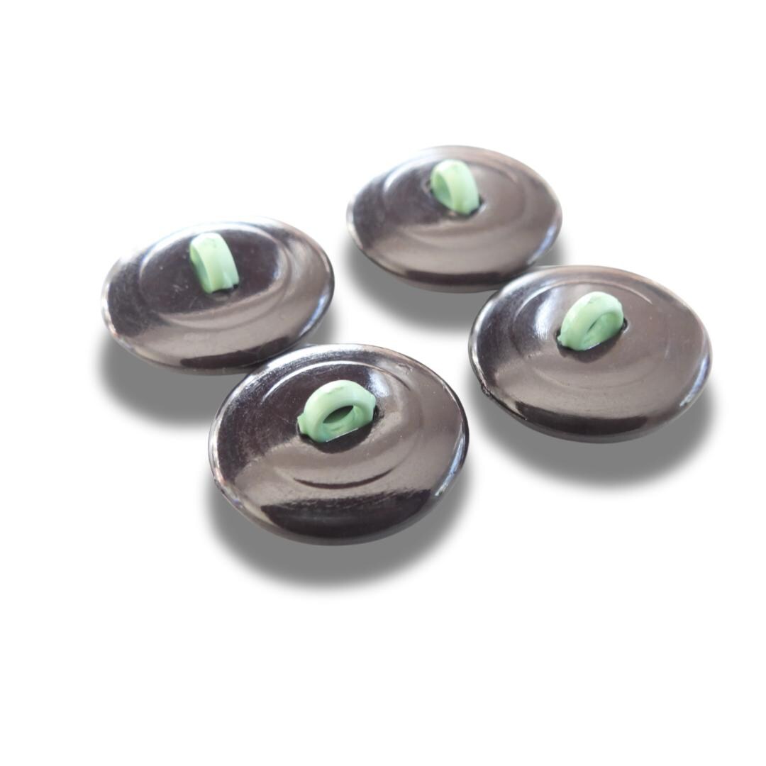Vintage Inspired Clock Buttons Green - 17mm, With A Shank – Set of 4 for Fun Easy Sewing Projects, Crafts, Decorating Clothes or Bags