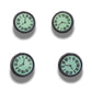 Vintage Inspired Clock Buttons Green - 17mm, With A Shank – Set of 4 for Fun Easy Sewing Projects, Crafts, Decorating Clothes or Bags