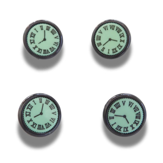 Vintage Inspired Clock Buttons Green - 17mm, With A Shank – Set of 4 for Fun Easy Sewing Projects, Crafts, Decorating Clothes or Bags