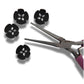 Metal flower-shaped buttons! Matte black, solid metal, made in Italy – perfect for jackets, coats, bags, and stylish DIY projects