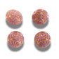Set of 4 Vintage Inspired Purple Floral Buttons – 18mm Resin Shank Buttons for Decorating, Sewing, Embellishing Jewelry or Clothes