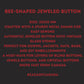 Jeweled Bee Button for Decorating – Sparkly Red & Black Crystal Button with Shank for Coats