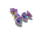Tiny Flower Shaped Buttons with Pink Purple Petals and Czech Glass, Metal Shank, Set of 5, 10 mm – For Jewelry Making or Fashion Accessories