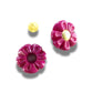 Set of 2 Flower-Shaped Buttons with Detachable Yellow Shank – 18 mm Dark Purple Petals, Lightweight & Perfect for Sewing or Craft Projects