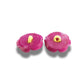 Set of 2 Flower-Shaped Buttons with Detachable Yellow Shank – 18 mm Dark Purple Petals, Lightweight & Perfect for Sewing or Craft Projects