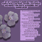 Set of 3 handmade flower buttons with purple petals and pearl centers. Lightweight and perfect for crafts, accessories, and summer decor.