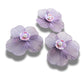 Set of 3 handmade flower buttons with purple petals and pearl centers. Lightweight and perfect for crafts, accessories, and summer decor.