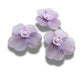 Set of 3 handmade flower buttons with purple petals and pearl centers. Lightweight and perfect for crafts, accessories, and summer decor.