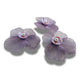 Set of 3 handmade flower buttons with purple petals and pearl centers. Lightweight and perfect for crafts, accessories, and summer decor.