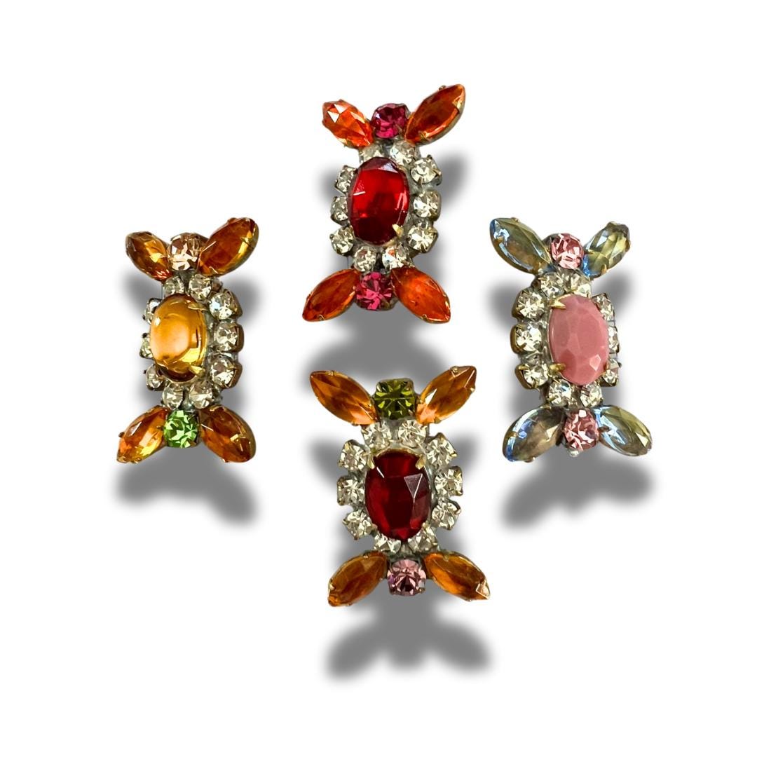 Glass jeweled buttons Embellishments