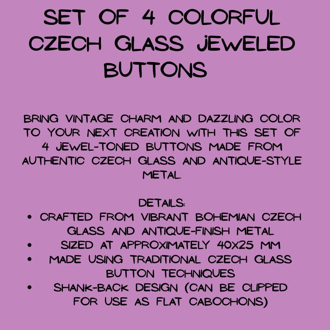 Glass jeweled buttons Embellishments