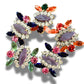 Purple Czech Rhinestone Buttons