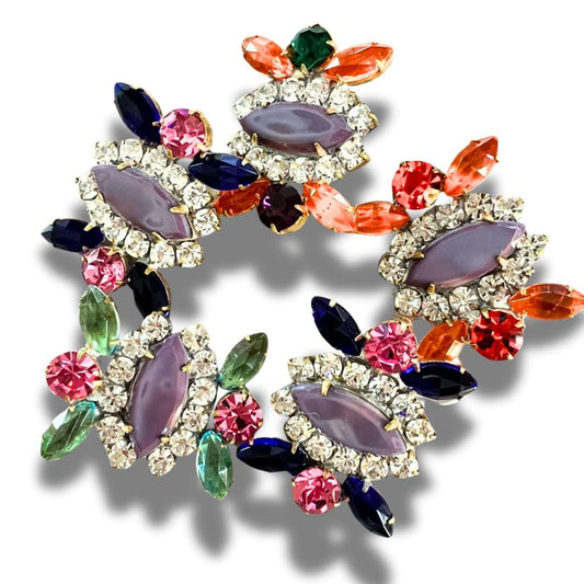 Purple Czech Rhinestone Buttons