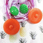 Bold and funky 1980s-inspired large neon dangle clip earrings in green and orange. Lightweight, Retro party-perfect and gift-ready