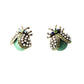 One-of-a-Kind bug-shaped high-quality buttons with shank. For sewing, a set of 2, 20 mm. Green-colored ladybird with pearls and rhinestones.