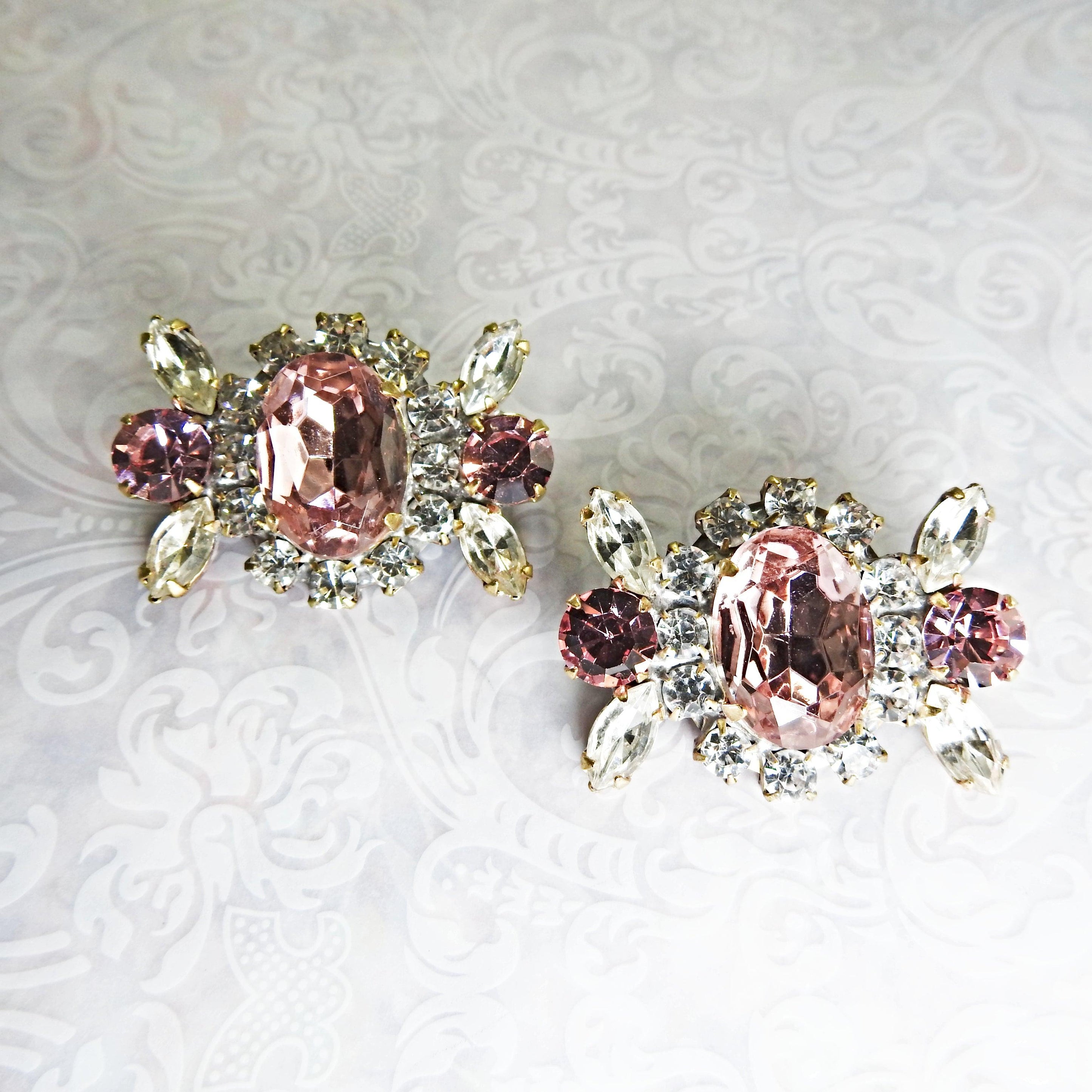 Large fancy pink glass buttons – zazaofcanada