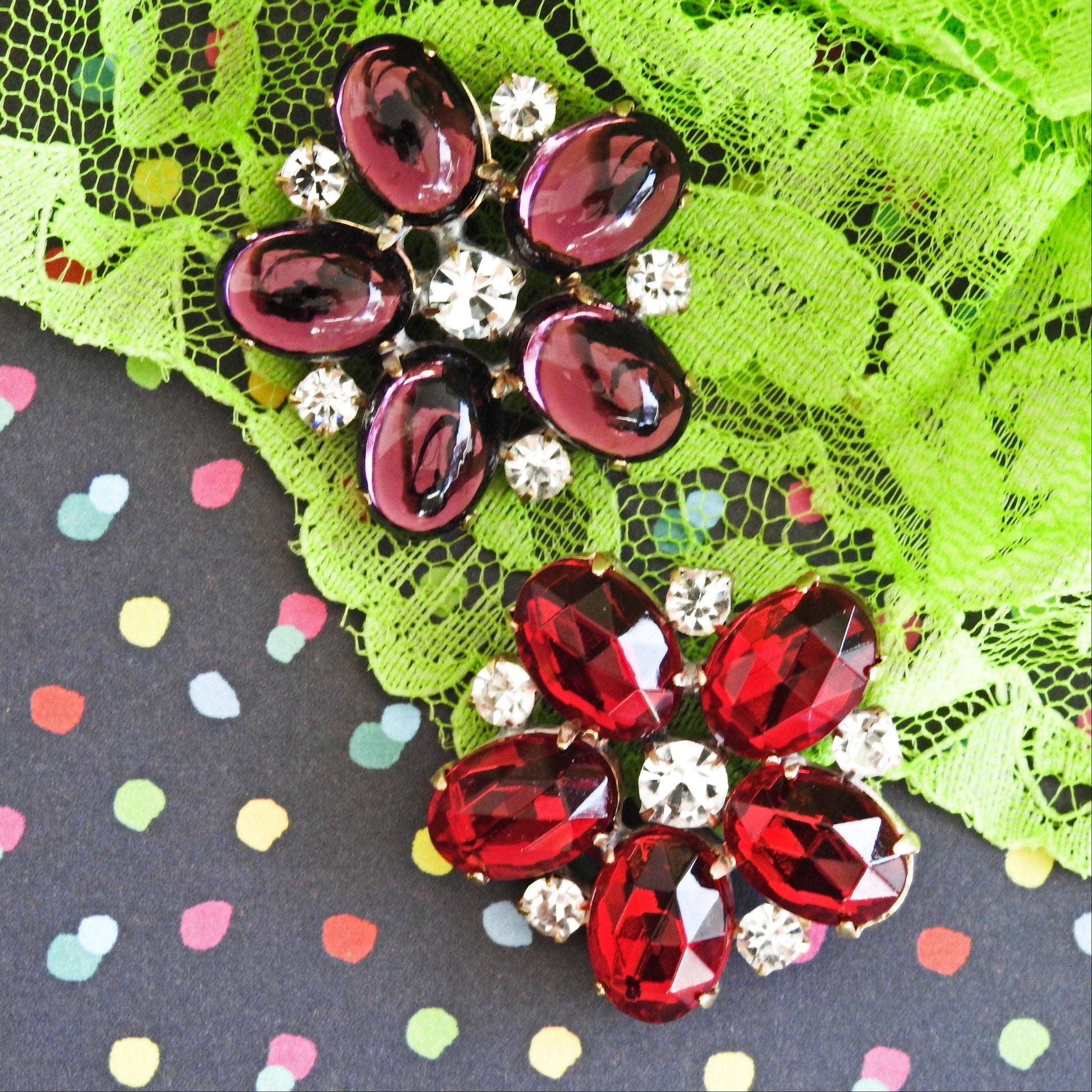 Large glass buttons for floral embellishments
