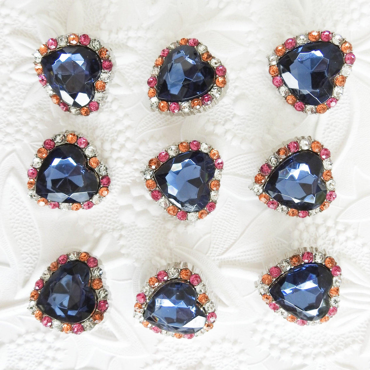 Large heart buttons - Rhinestone buttons – zazaofcanada
