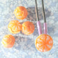 5 Fruit orange shaped buttons with a shank for sewing, making colorful charm bracelet jewelry, colored DIY or cute fun crafts for teenagers