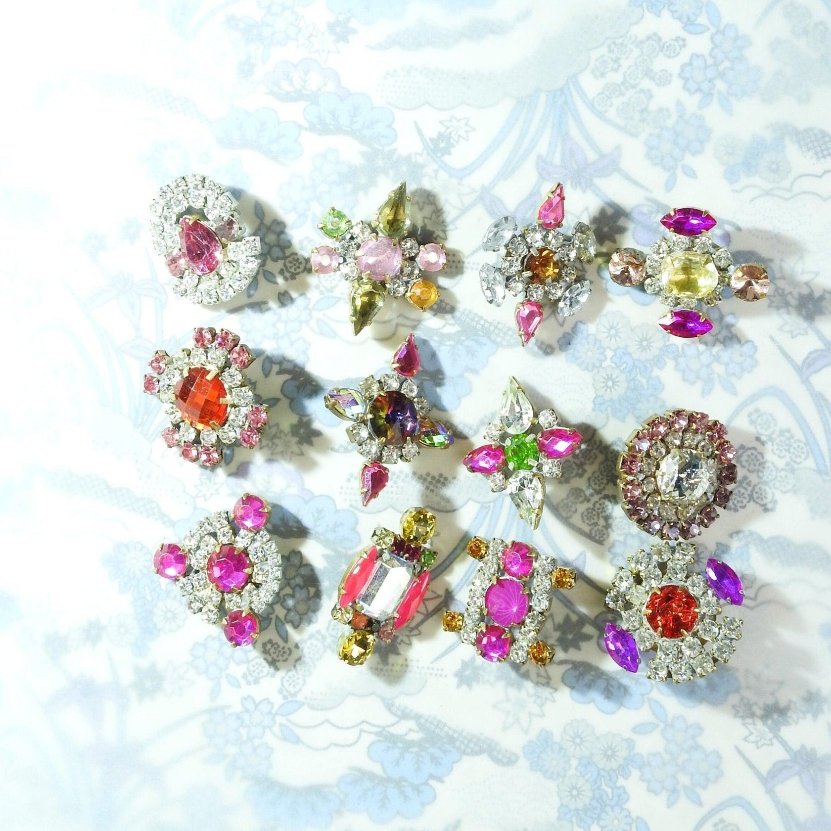 Pink colored glass buttons